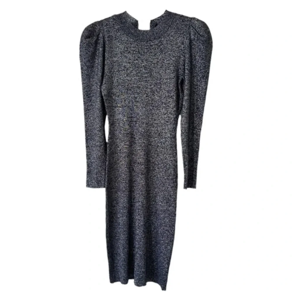 Sachin & Babi Amelie Metsllic Puff Sleeve midi dress women size Medium